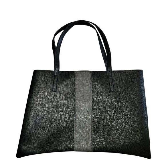 Vince Camuto luck tote black with with gray stripe. ^ - Picture 1 of 3